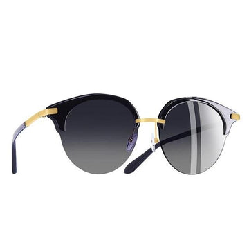 Women's Semi Rimless 'Master Frency' Plastic and Metal Sunglasses