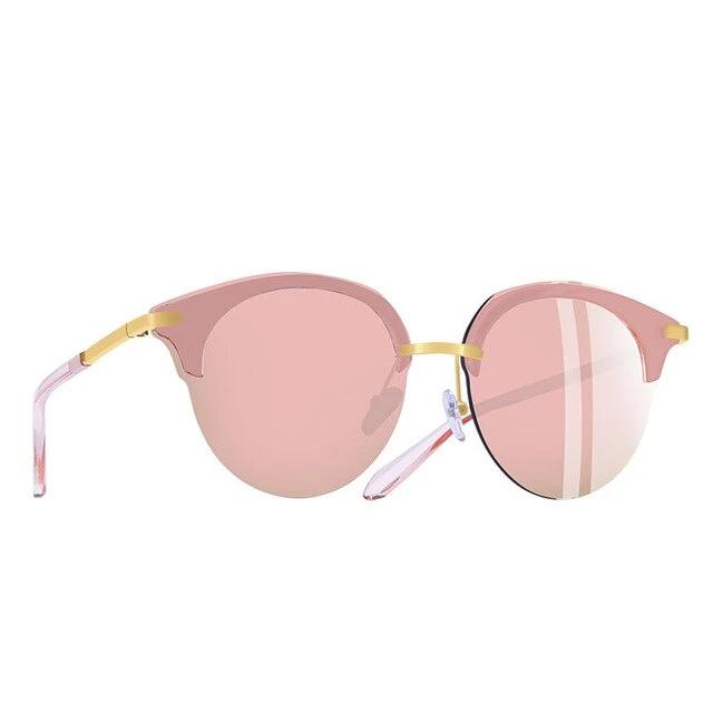 Women's Semi Rimless 'Master Frency' Plastic and Metal Sunglasses