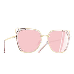 Women's Oversized Square 'Luxury Pink Eye' Metal Sunglasses