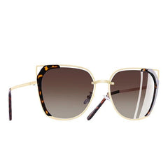 Women's Oversized Square 'Luxury Pink Eye' Metal Sunglasses