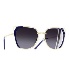 Women's Oversized Square 'Luxury Pink Eye' Metal Sunglasses