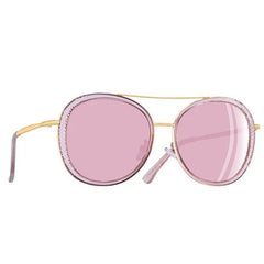 Women's Round Alloy 'Top Down' Metal Sunglasses