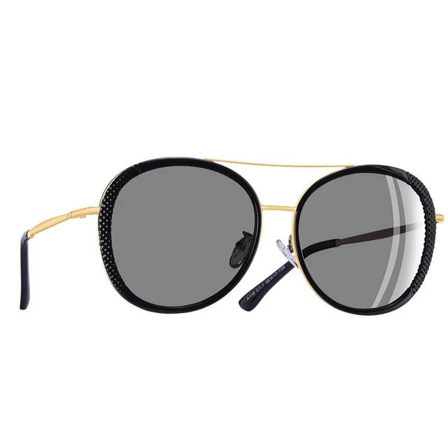 Women's Round Alloy 'Top Down' Metal Sunglasses