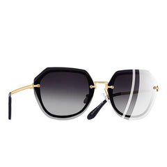 Women's Rounded Hexagonal 'New Horizon' Metal Sunglasses