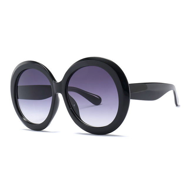 Women's Oversized Round 'Goddess Edna' Plastic Sunglasses