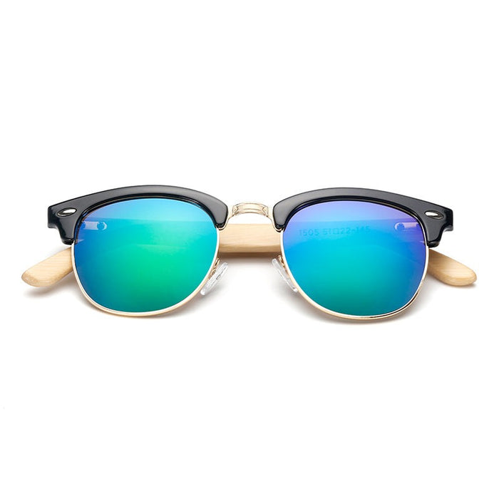 Unisex Round 'Vince' Bamboo Sunglasses