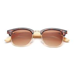 Unisex Round 'Vince' Bamboo Sunglasses