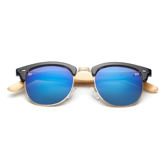 Unisex Round 'Vince' Bamboo Sunglasses