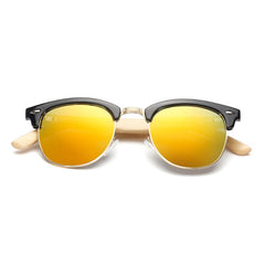 Unisex Round 'Vince' Bamboo Sunglasses