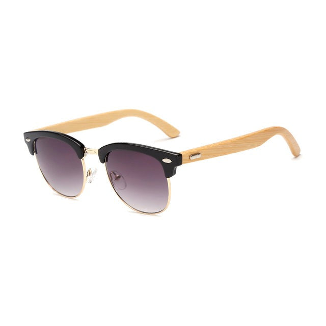 Unisex Round 'Vince' Bamboo Sunglasses