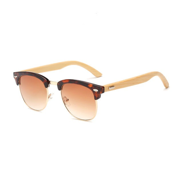 Unisex Round 'Vince' Bamboo Sunglasses