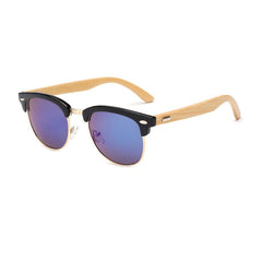 Unisex Round 'Vince' Bamboo Sunglasses