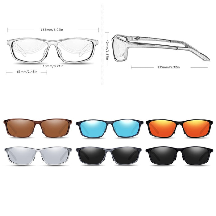 Men's Polarized Rectangular 'Cruisin' Metal Sunglasses