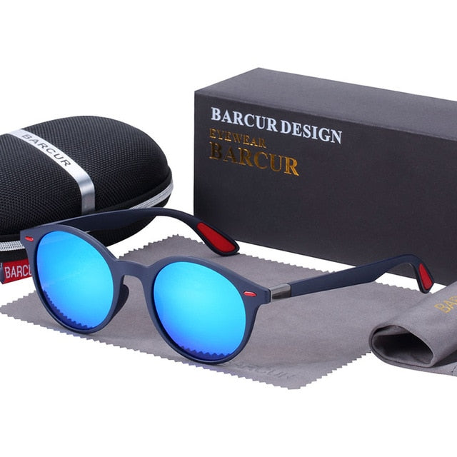 Unisex Polarized Round 'Dash of Modern' Plastic Sunglasses
