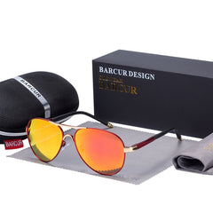 Men's Polarized Aviator 'Patrol' Metal Sunglasses