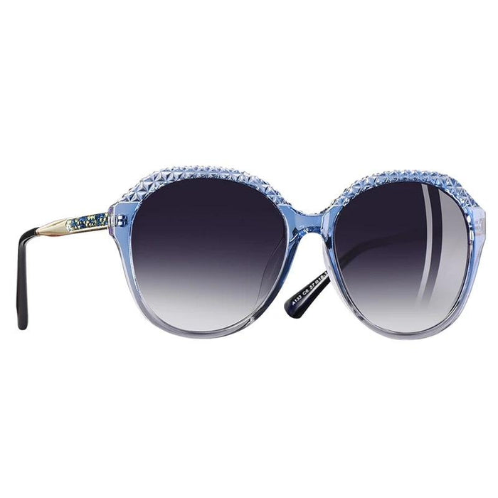 Women's Oversized Oval 'Studded' Plastic Sunglasses